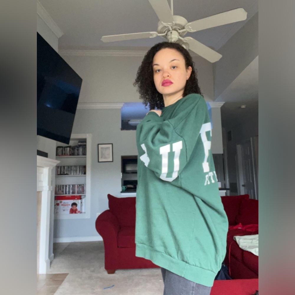 Oversized green sweater